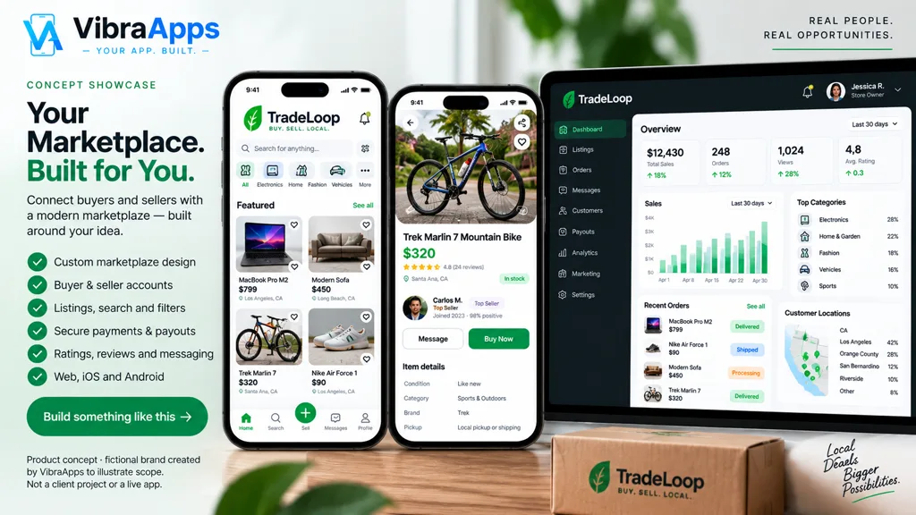 TradeLoop marketplace app concept