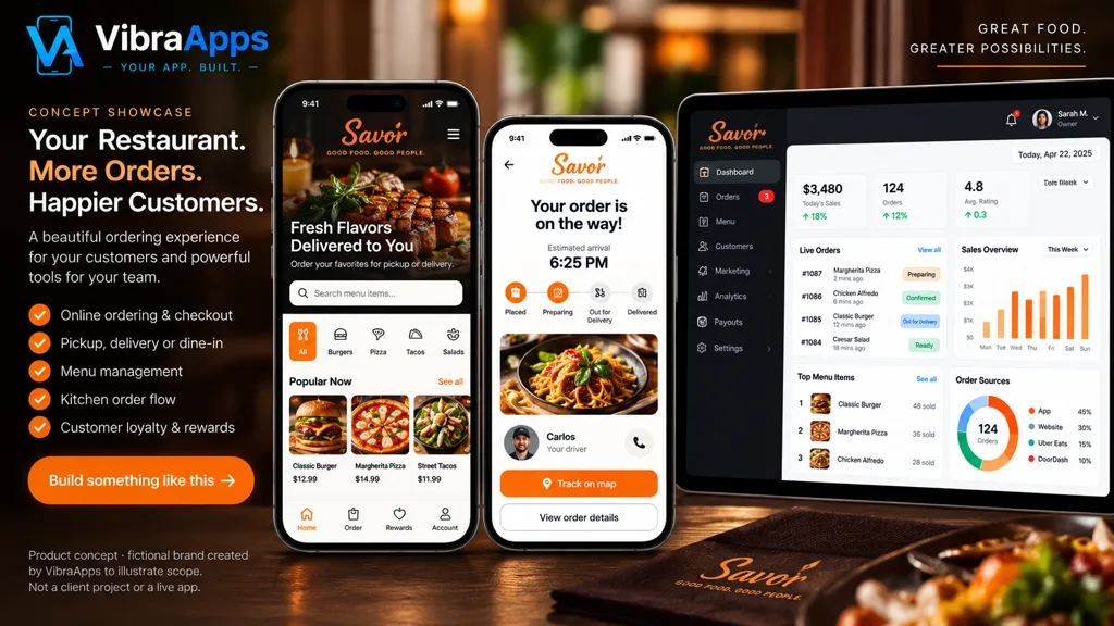 Savor food ordering app concept